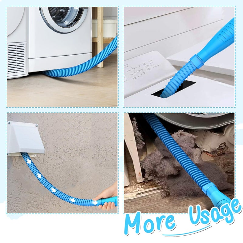 Sealegend 2 Pieces Dryer Vent Cleaner Kit New Upgrade Dryer Lint Brush Vent Cleaner Vacuum Attachment, No Noise Vacuum Hose - Image 4